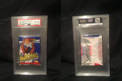 1989 Fleer Basketball Graded Wax Pack PSA 8 - Magic Johnson Sticker on Top