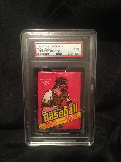 1978 O Pee Chee Baseball Wax Pack PSA 9 - Joe Morgan on Top!