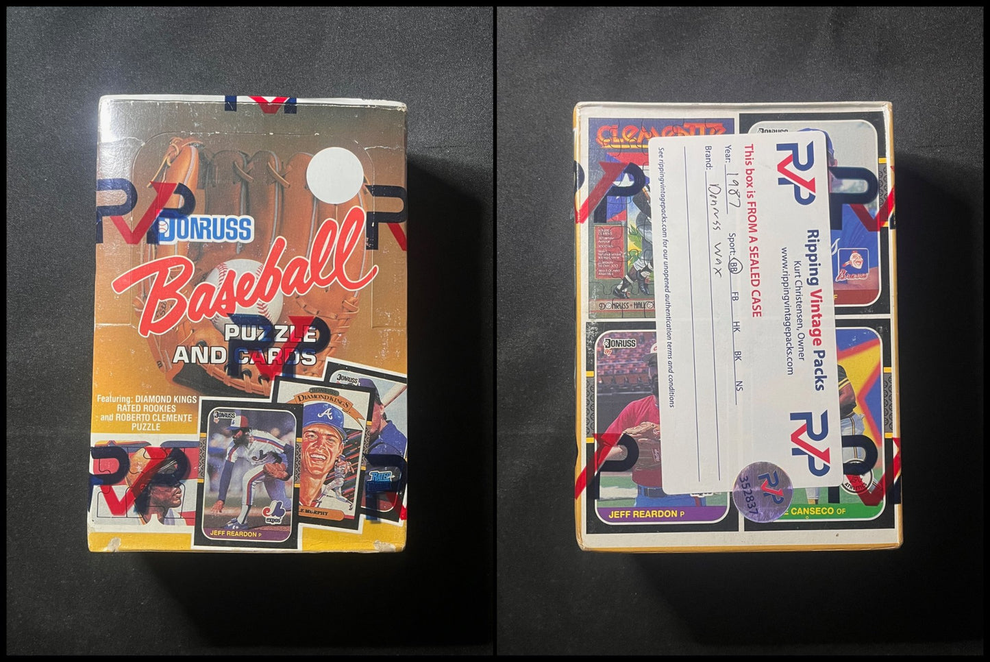 1987 Donruss Baseball Wax Box RVP FASC !