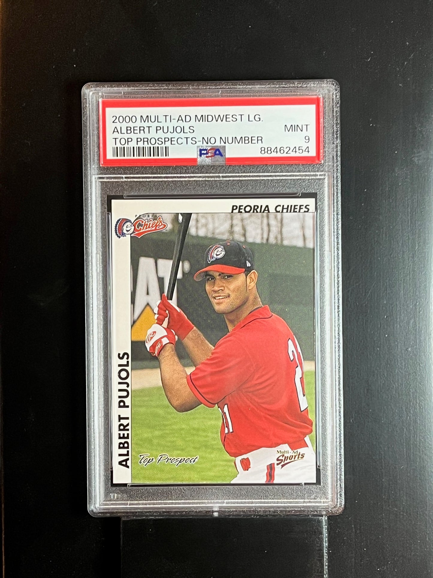 2000 Albert Pujols Multi-Ad Midwest League Top Prospects PSA 9