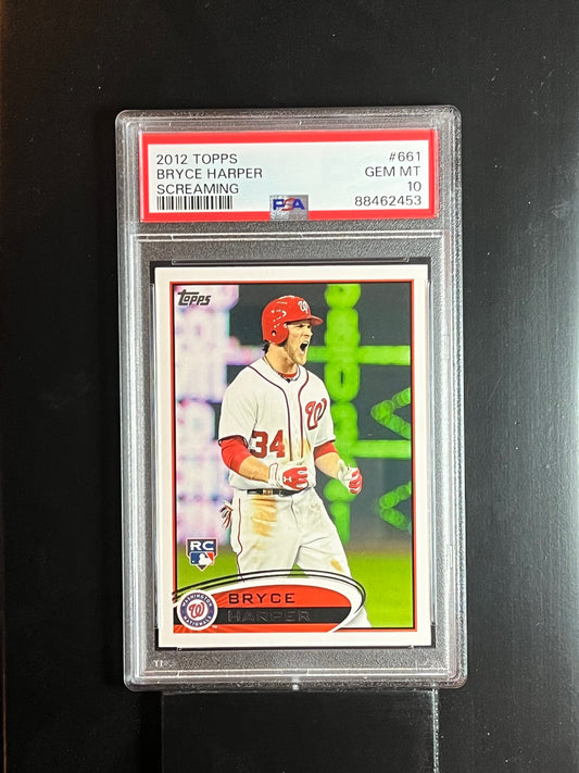 2012 Topps Bryce Harper Rookie RC Screaming #661 PSA 10 Mint