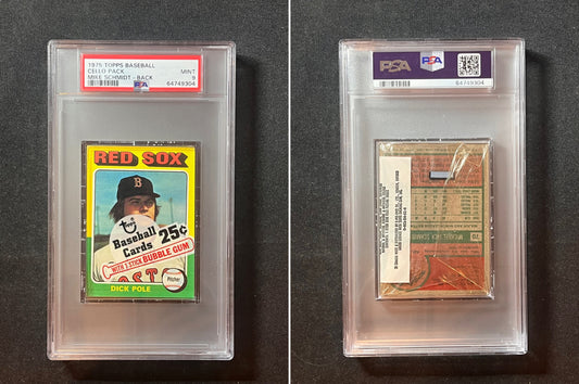 1975 Topps Baseball Cello Pack Dick Pole on top and Mike Schmidt on back PSA 9!