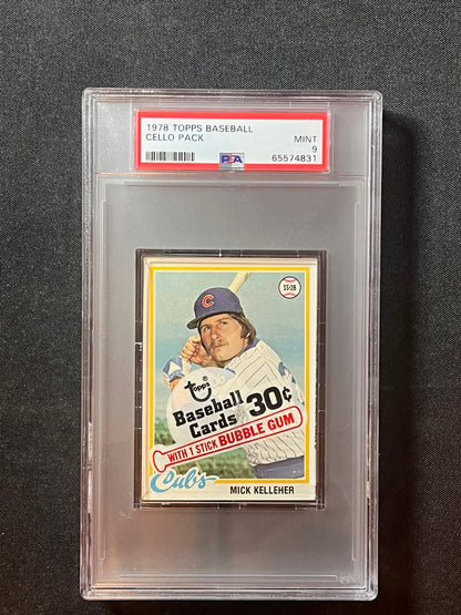 1978 Topps Baseball Cello Graded PSA 9 Mick Kelleher & George Foster