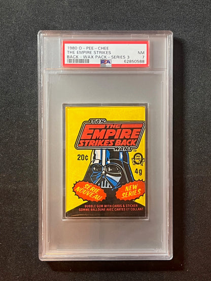 1980 OPC O PEE CHEE EMPIRE STRIKES BACK SERIES 3 WAX PACK PSA 7
