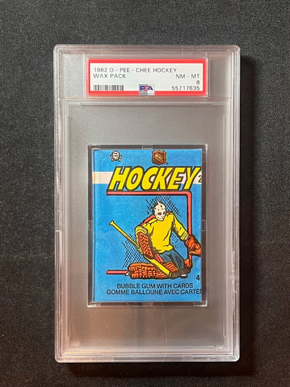 1982 O-Pee-Chee Hockey Wax Pack – PSA 8