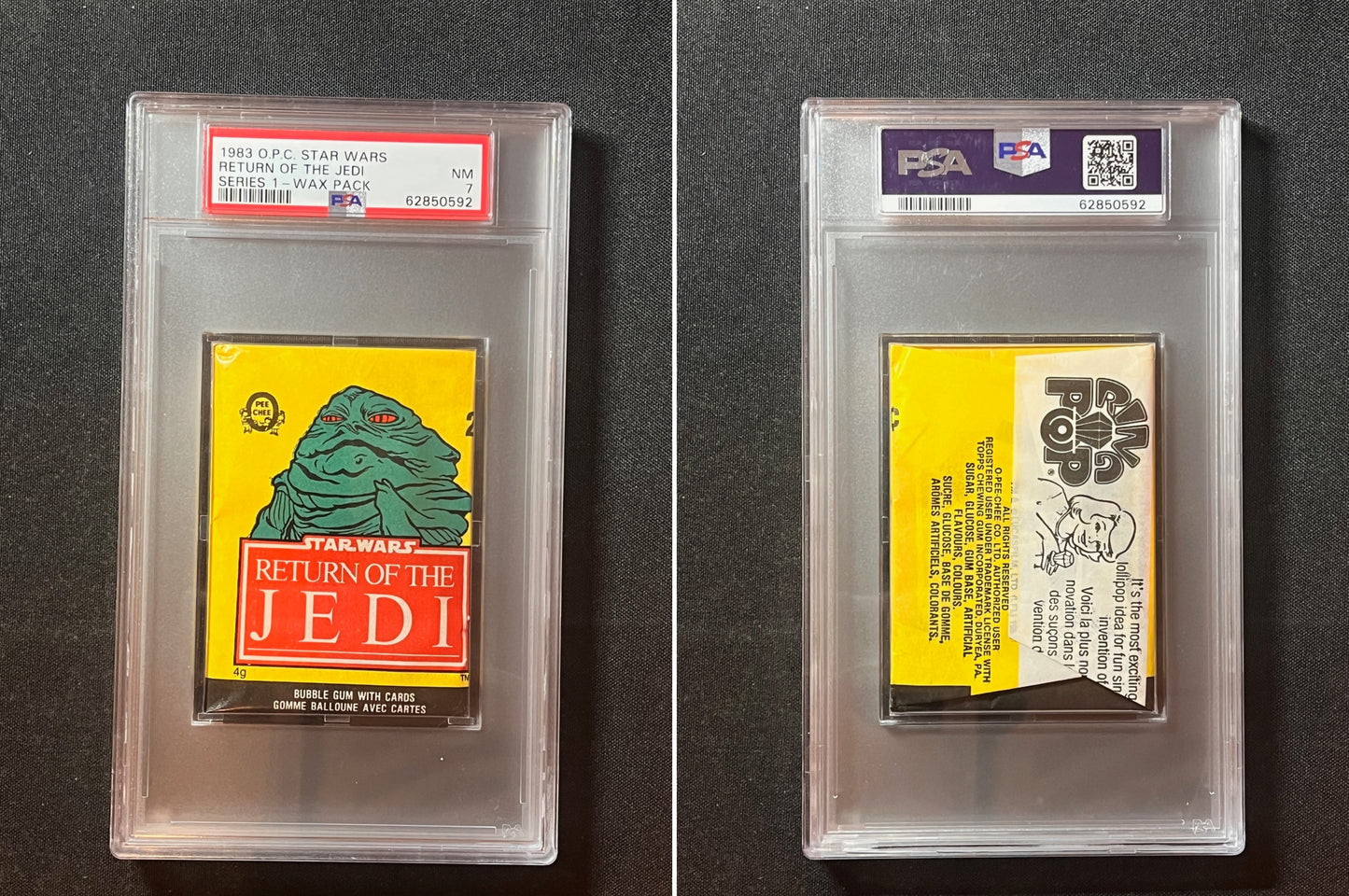1983 OPC O Pee Chee Star Wars Return of the Jedi ROTJ Series 1 Wax Pack PSA 7