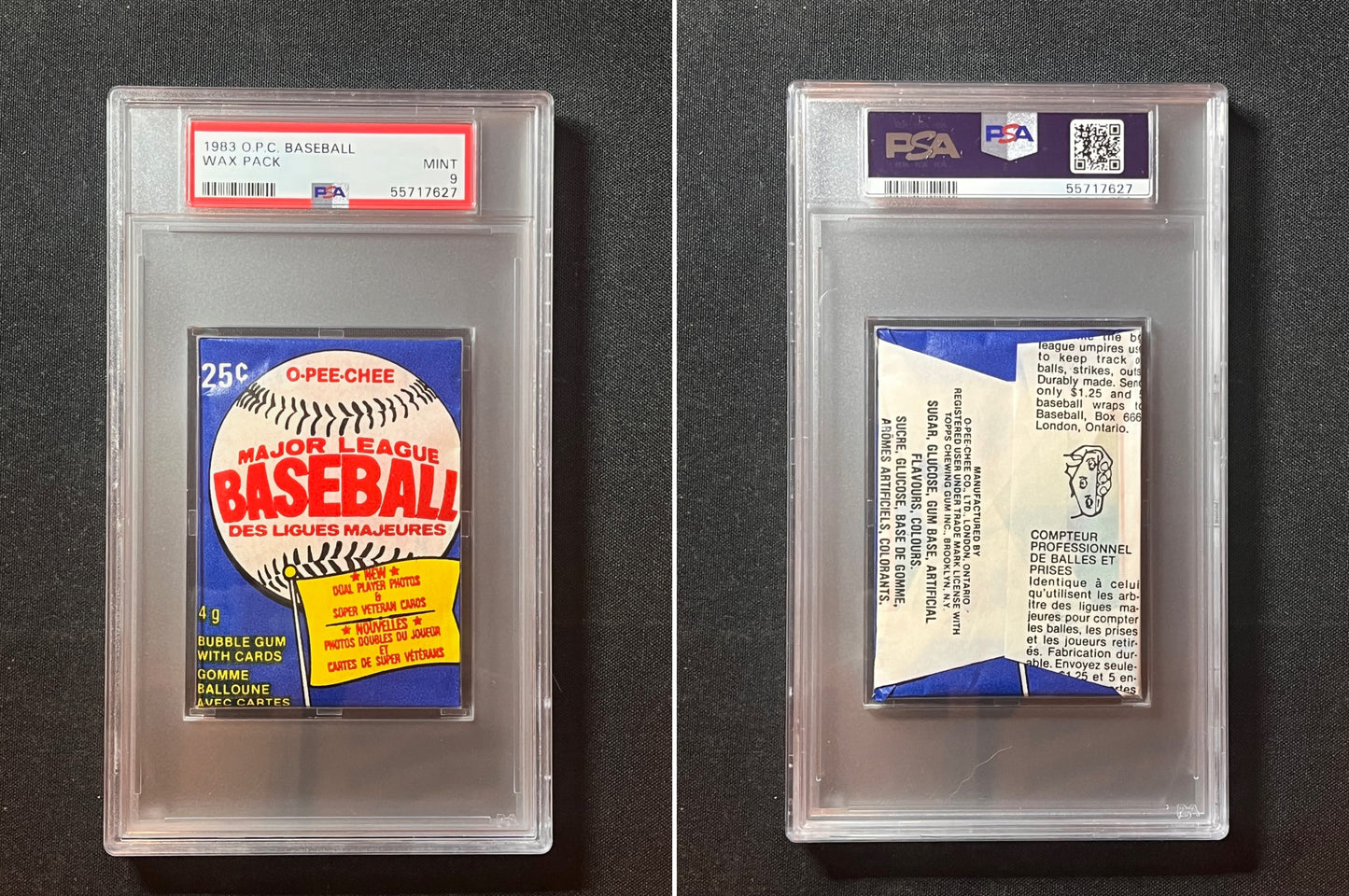 1983 OPC O-Pee-Chee baseball wax pack PSA 9 Mint Crisp and Bright! 2 available