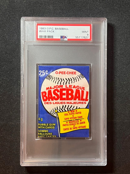 1983 OPC O-Pee-Chee baseball wax pack PSA 9 Mint Crisp and Bright! 2 available