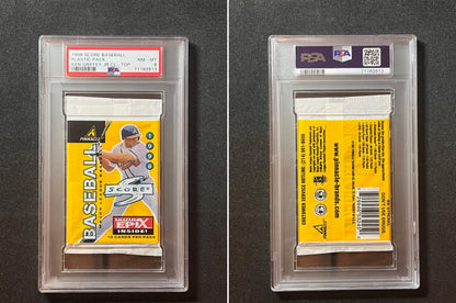 1998 Score MLB Baseball Factory Sealed Pack with Ken Griffey Jr CL on Top PSA 8