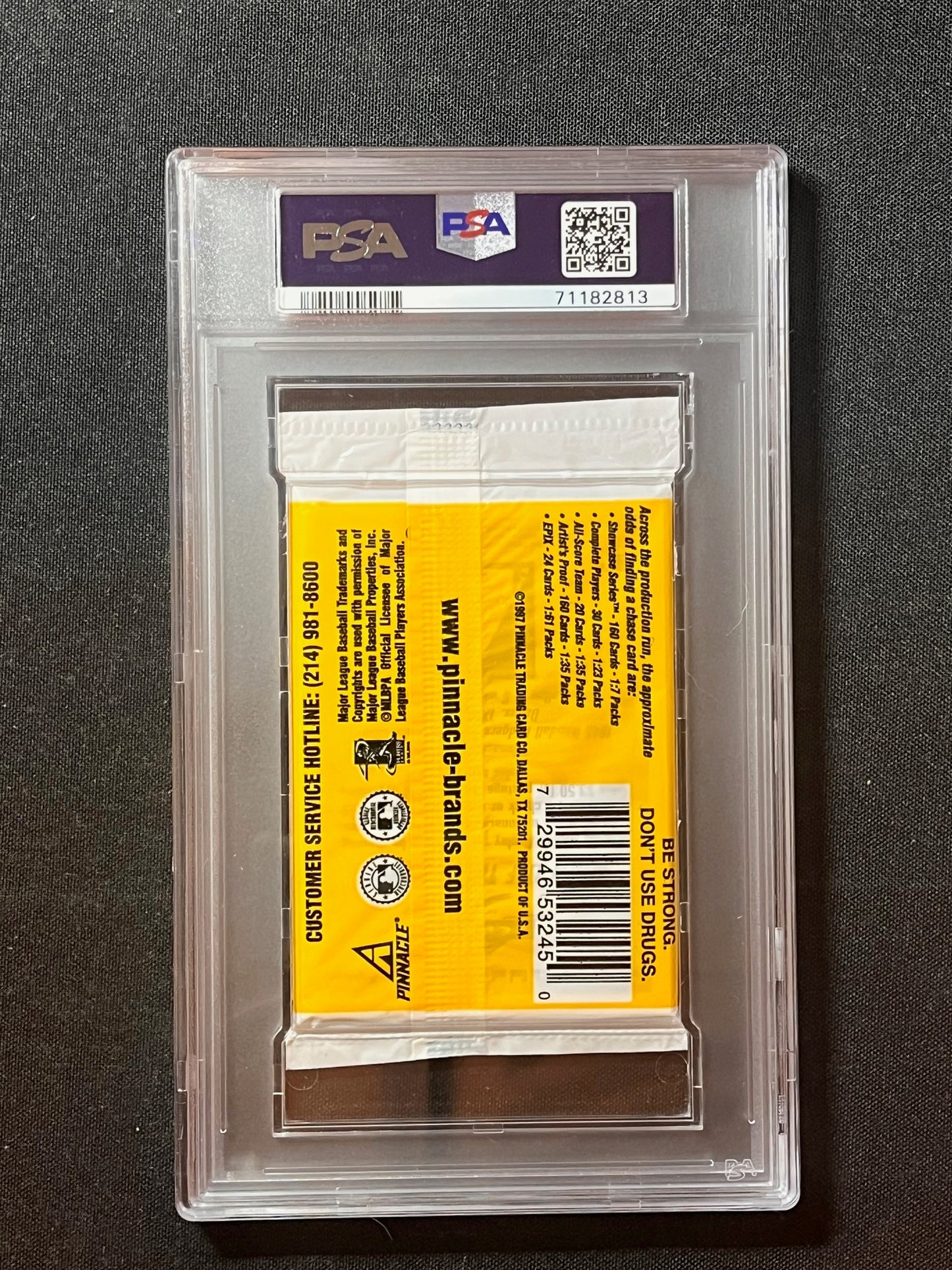 1998 Score MLB Baseball Factory Sealed Pack with Ken Griffey Jr CL on Top PSA 8