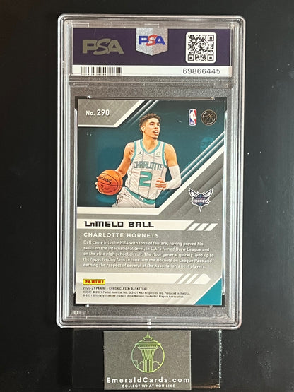 2020-21 Panini Chronicles Teal Parallel #290 LAMELO BALL RC PSA 10