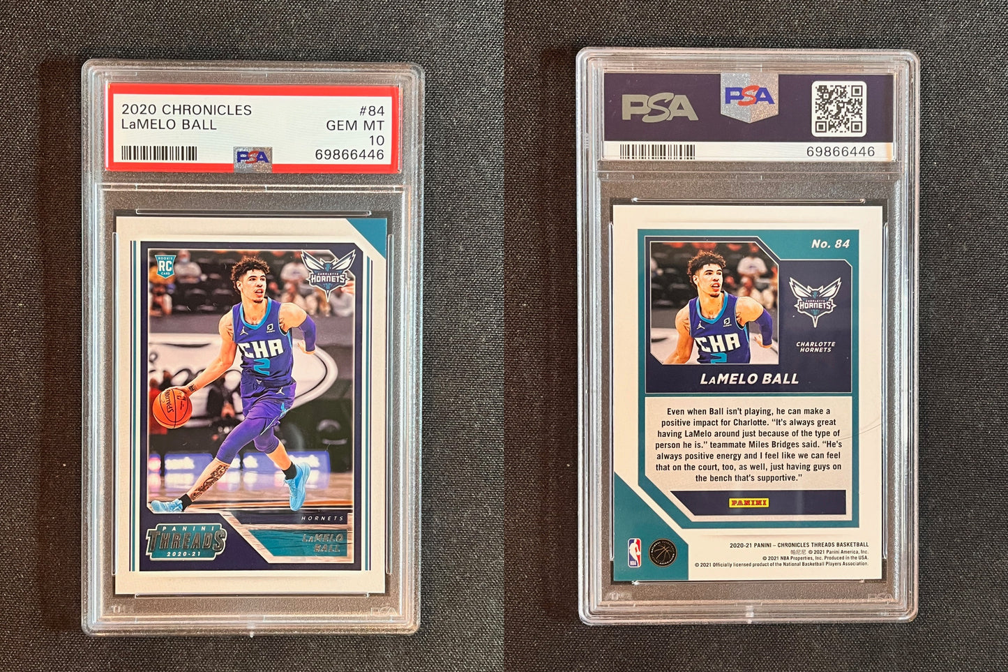 2020 Panini Chronicles LAMELO BALL ROOKIE RC PSA 10