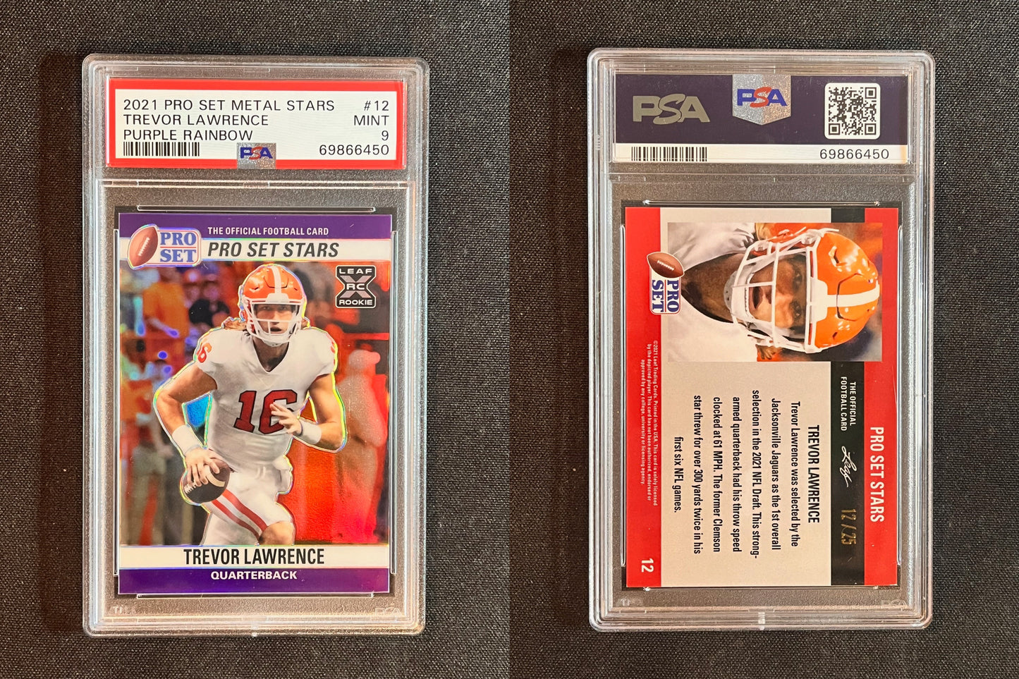 TREVOR LAWRENCE 2021 Leaf Metal PRO SET STARS PURPLE RAINBOW #17/25 PSA 9