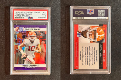 TREVOR LAWRENCE 2021 Leaf Metal PRO SET STARS PURPLE RAINBOW #17/25 PSA 9