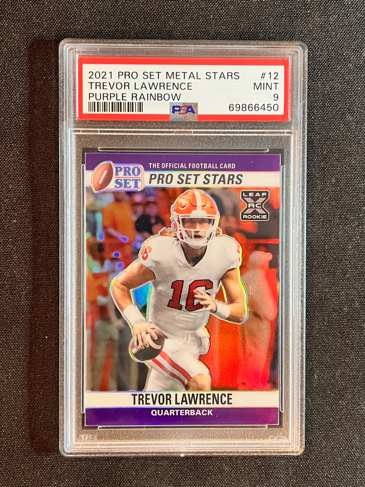 TREVOR LAWRENCE 2021 Leaf Metal PRO SET STARS PURPLE RAINBOW #17/25 PSA 9