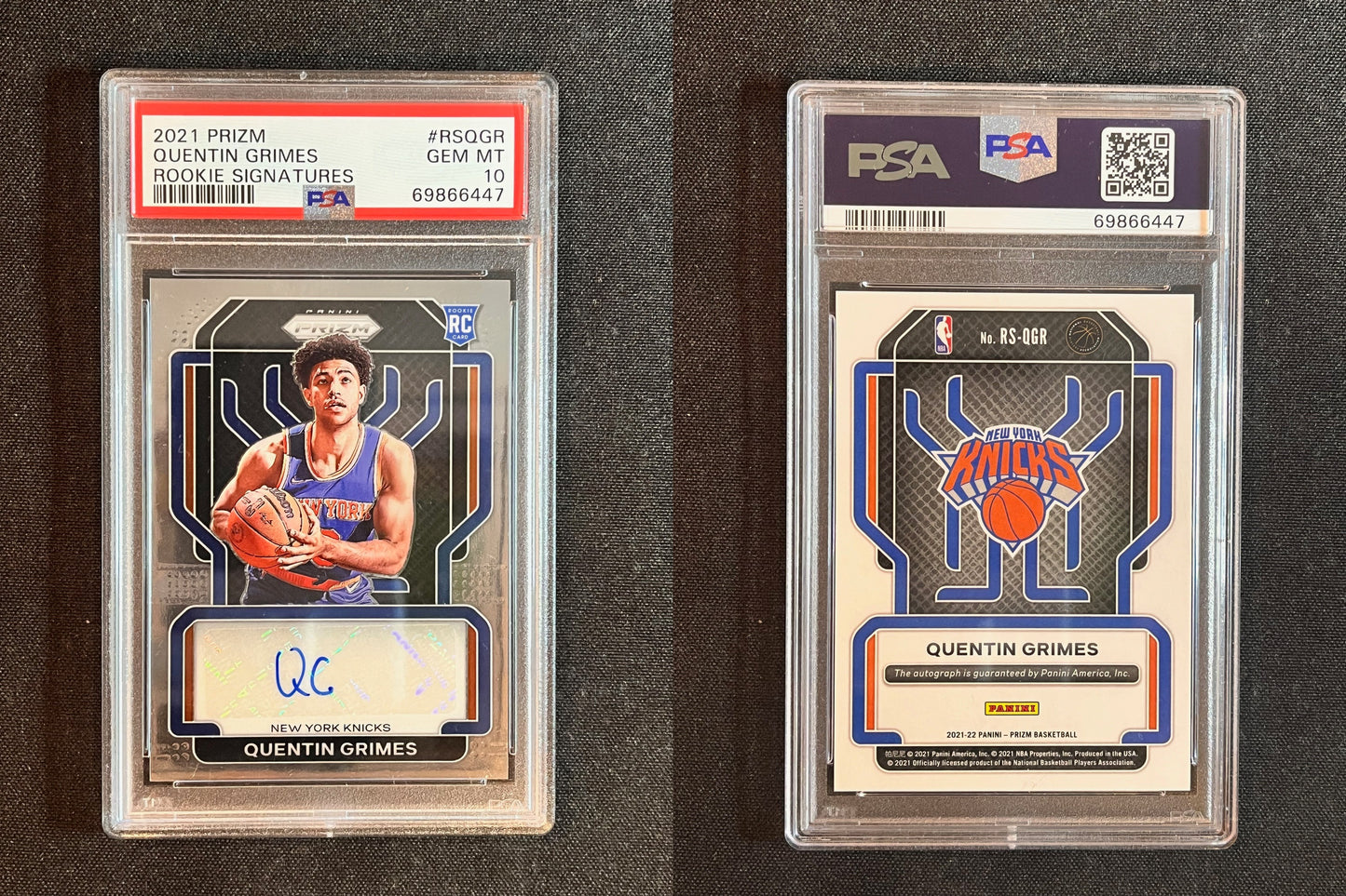 Quentin Grimes Rookie Card Auto Prizm Auto Low Pop Rc #rsqgr Autograph PSA 10