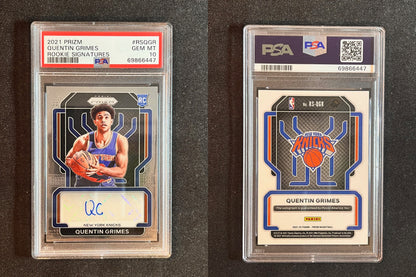 Quentin Grimes Rookie Card Auto Prizm Auto Low Pop Rc #rsqgr Autograph PSA 10