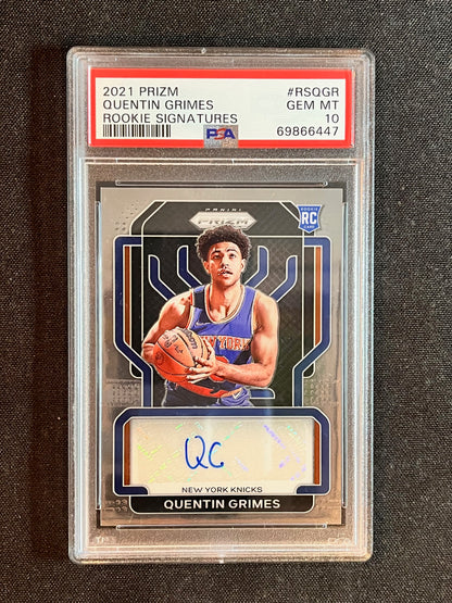 Quentin Grimes Rookie Card Auto Prizm Auto Low Pop Rc #rsqgr Autograph PSA 10