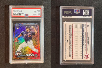 2024 Topps Jose Ferrer RC Watering Can #85 1/5 CASE HIT SSP POP 1 - PSA 10