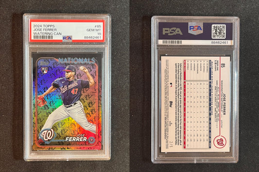 2024 Topps Jose Ferrer RC Watering Can #85 1/5 CASE HIT SSP POP 1 - PSA 10