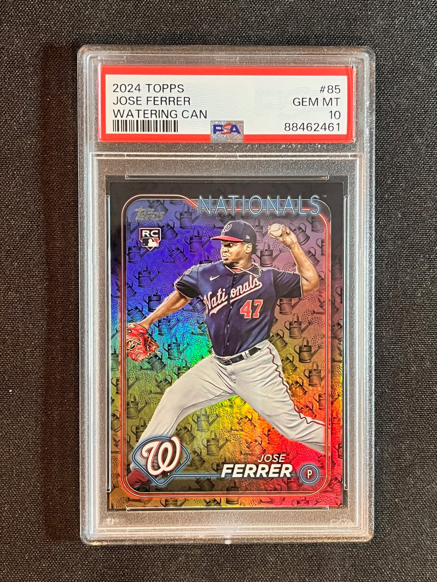 2024 Topps Jose Ferrer RC Watering Can #85 1/5 CASE HIT SSP POP 1 - PSA 10