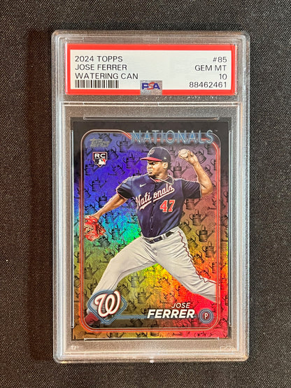 2024 Topps Jose Ferrer RC Watering Can #85 1/5 CASE HIT SSP POP 1 - PSA 10