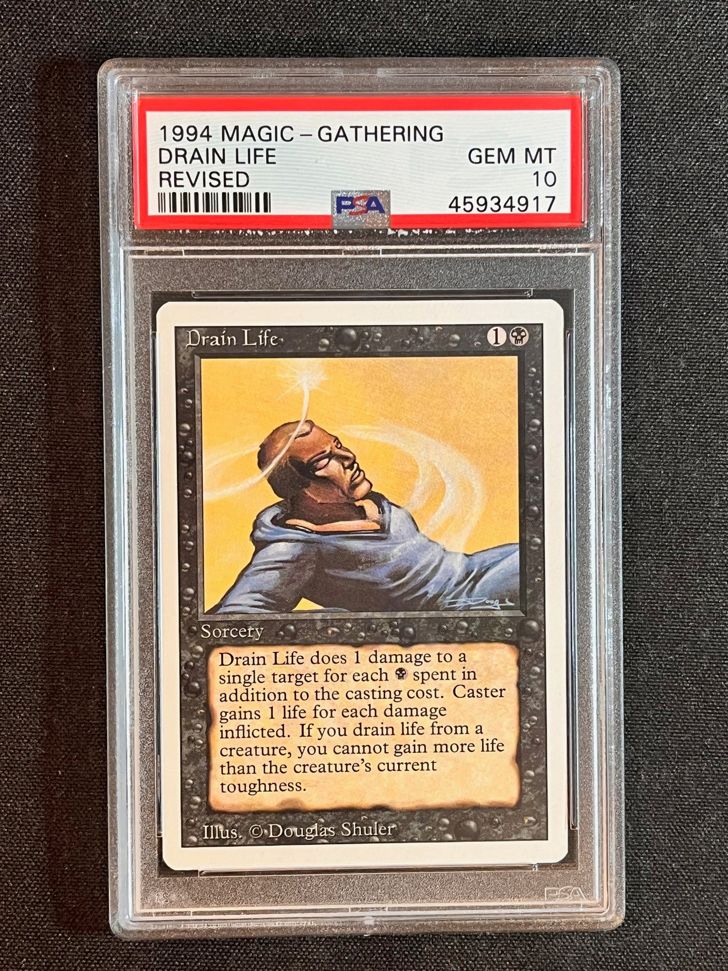 Magic the Gathering MTG Revised Drain Life PSA 10