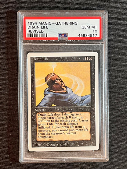 Magic the Gathering MTG Revised Drain Life PSA 10