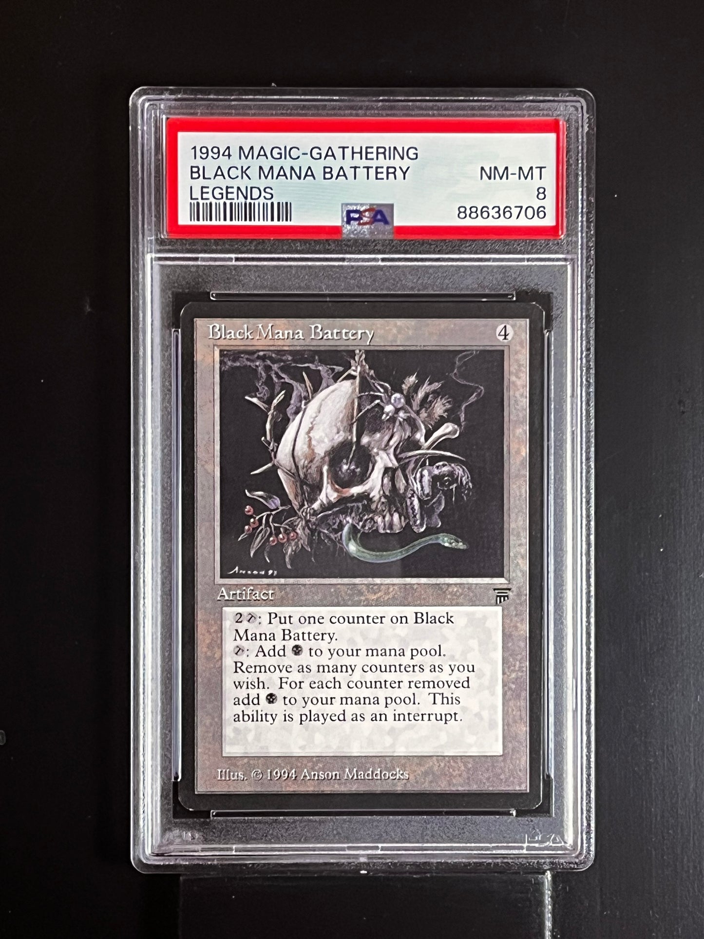 Black Mana Battery - Magic The Gathering MTG Legends PSA 8
