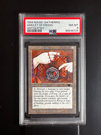 AMULET OF KROOG MTG Magic The Gathering Antiquities PSA 8