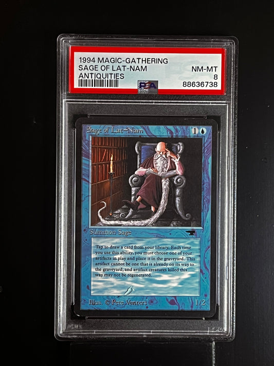 SAGE OF LAT-NAM MTG Magic The Gathering Antiquities PSA 8