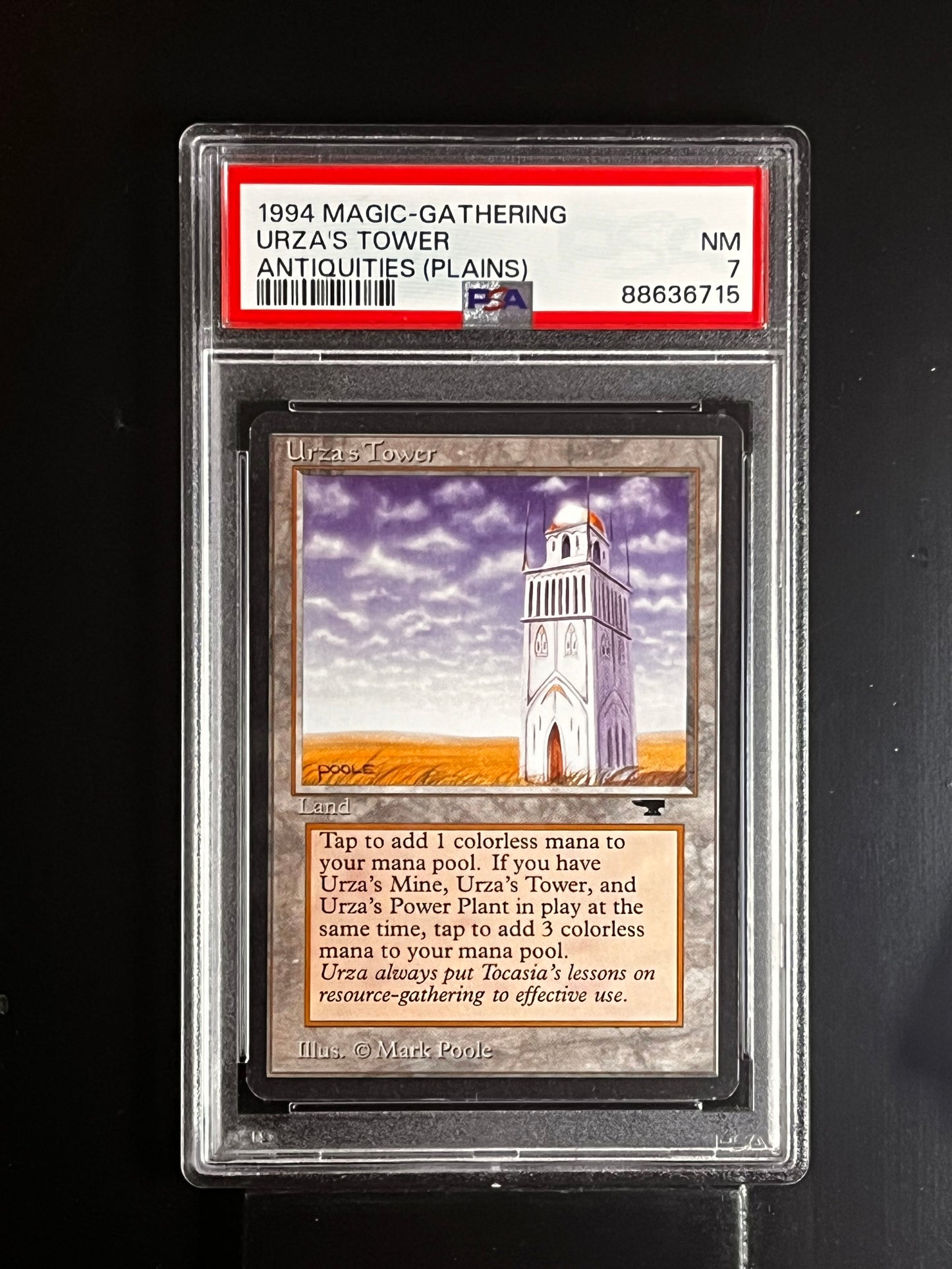 URZA'S TOWER (PLAINS) MTG Magic the Gathering Antiquities PSA 7