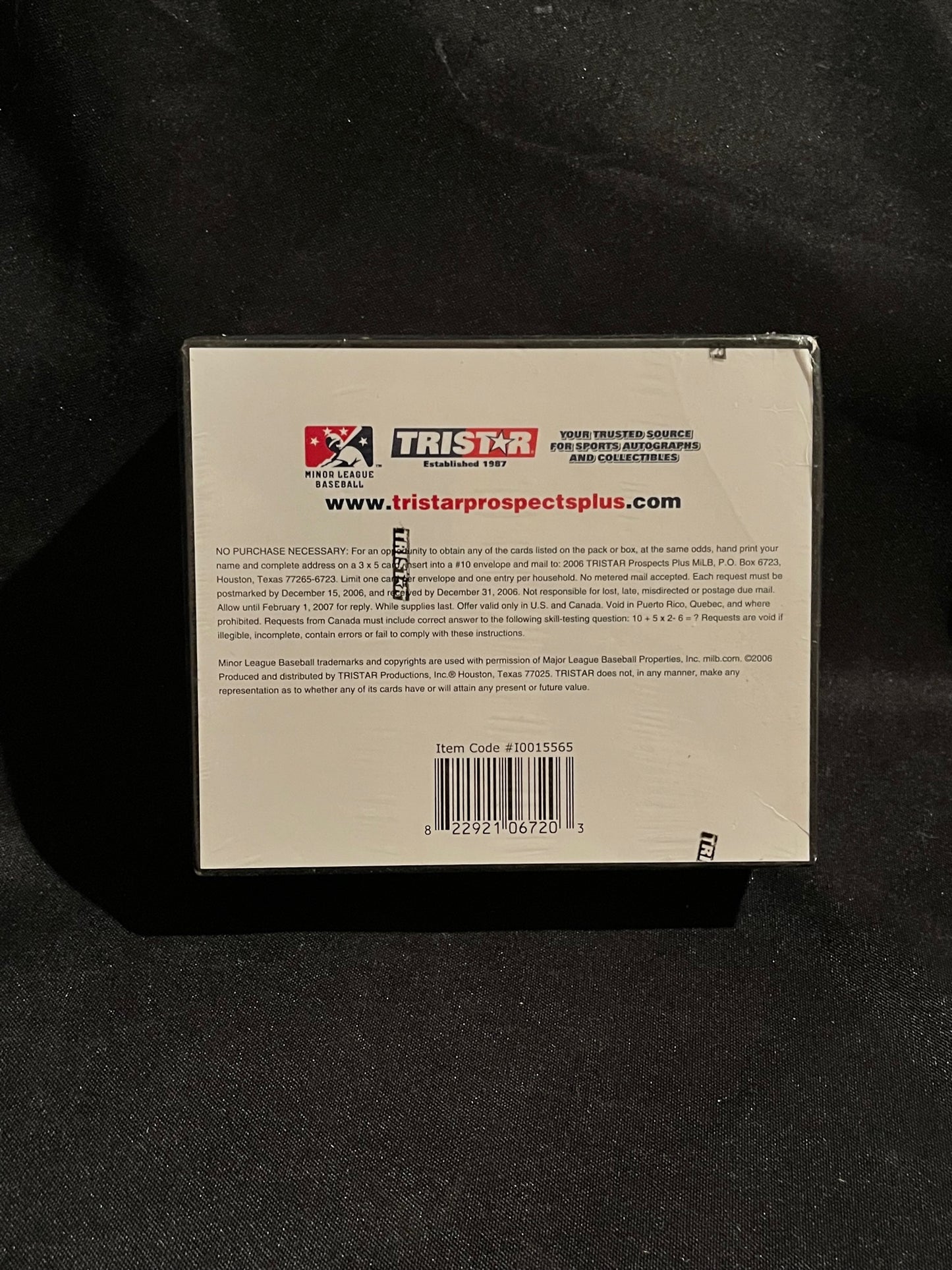 2006 Tristar Prospect Plus Inaugural Edition Baseball Factory Sealed Box