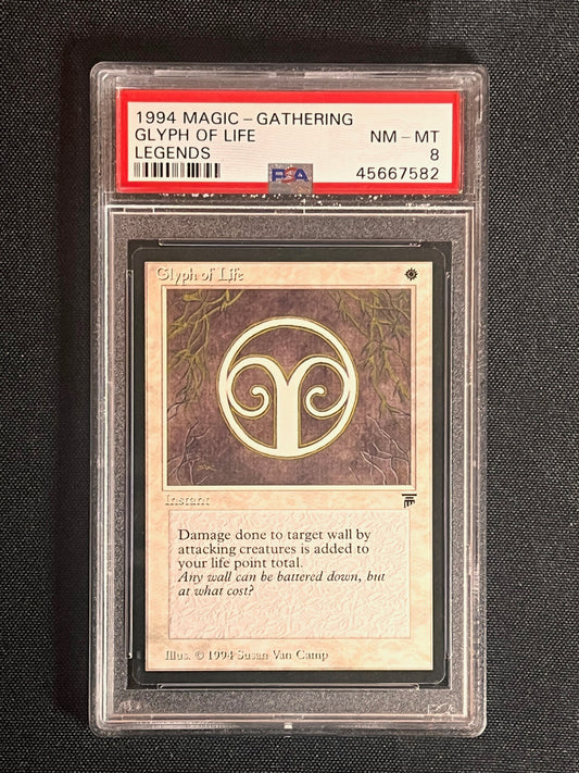 1994 MAGIC THE GATHERING LEGENDS GLYPH OF LIFE PSA 8