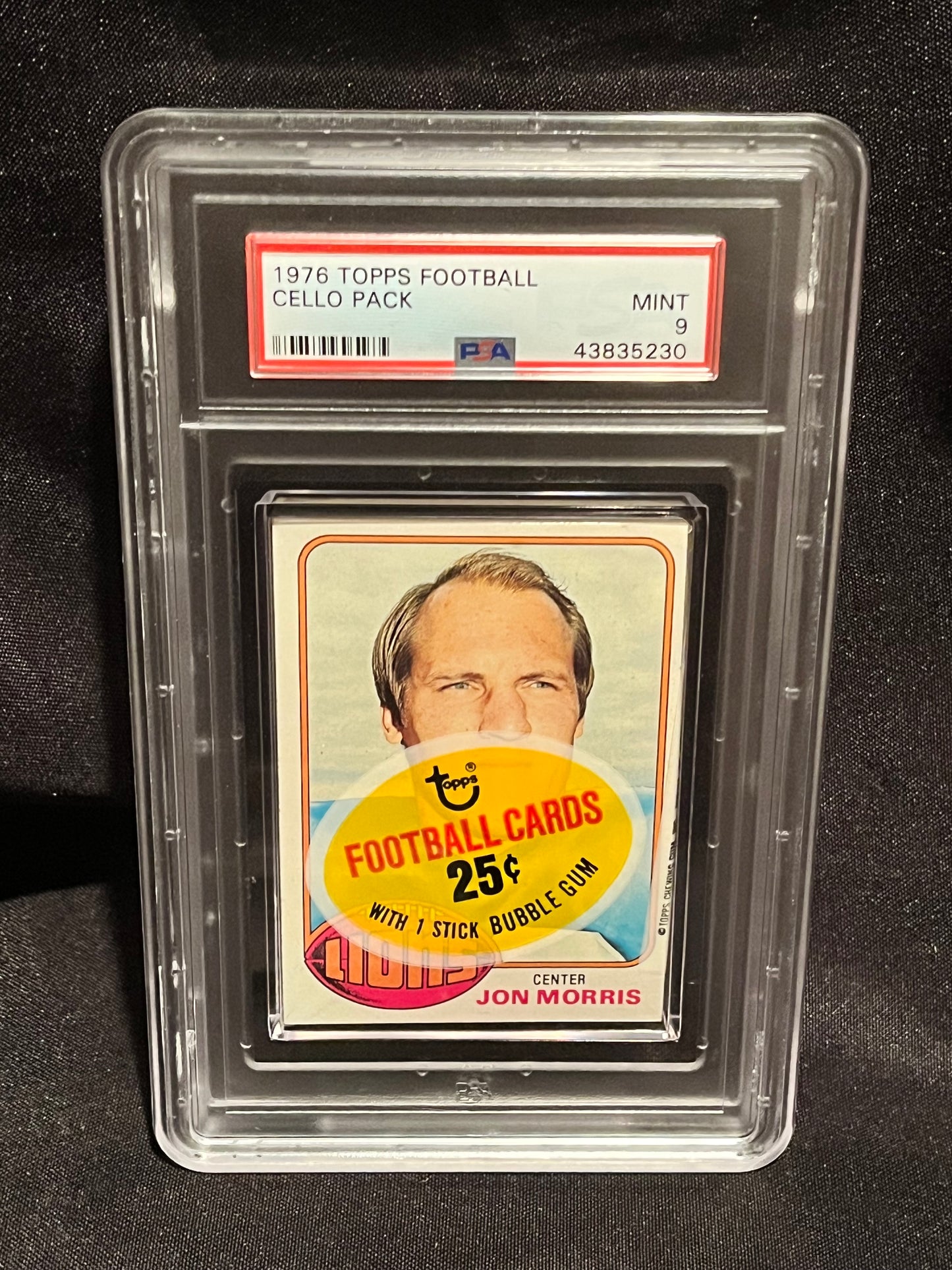 1976 Topps Football Cello Pack PSA 9 Jon Morrie Top (Walter Payton Rookie Year!)