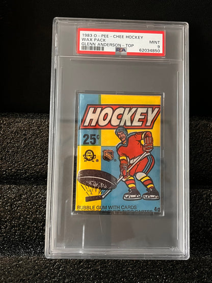 1983 O-PEE-CHEE OPC Hockey wax pack PSA 9 GLENN ANDERSON TOP POPULATION 1!!