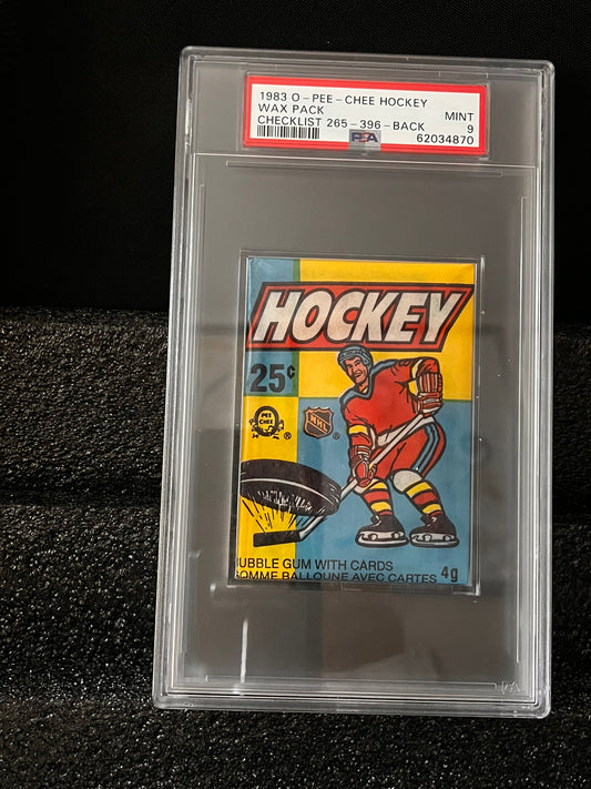 1983 O-PEE-CHEE OPC Hockey pack PSA 9 CHECKLIST #249 / 265-396 BACK POP 1!!