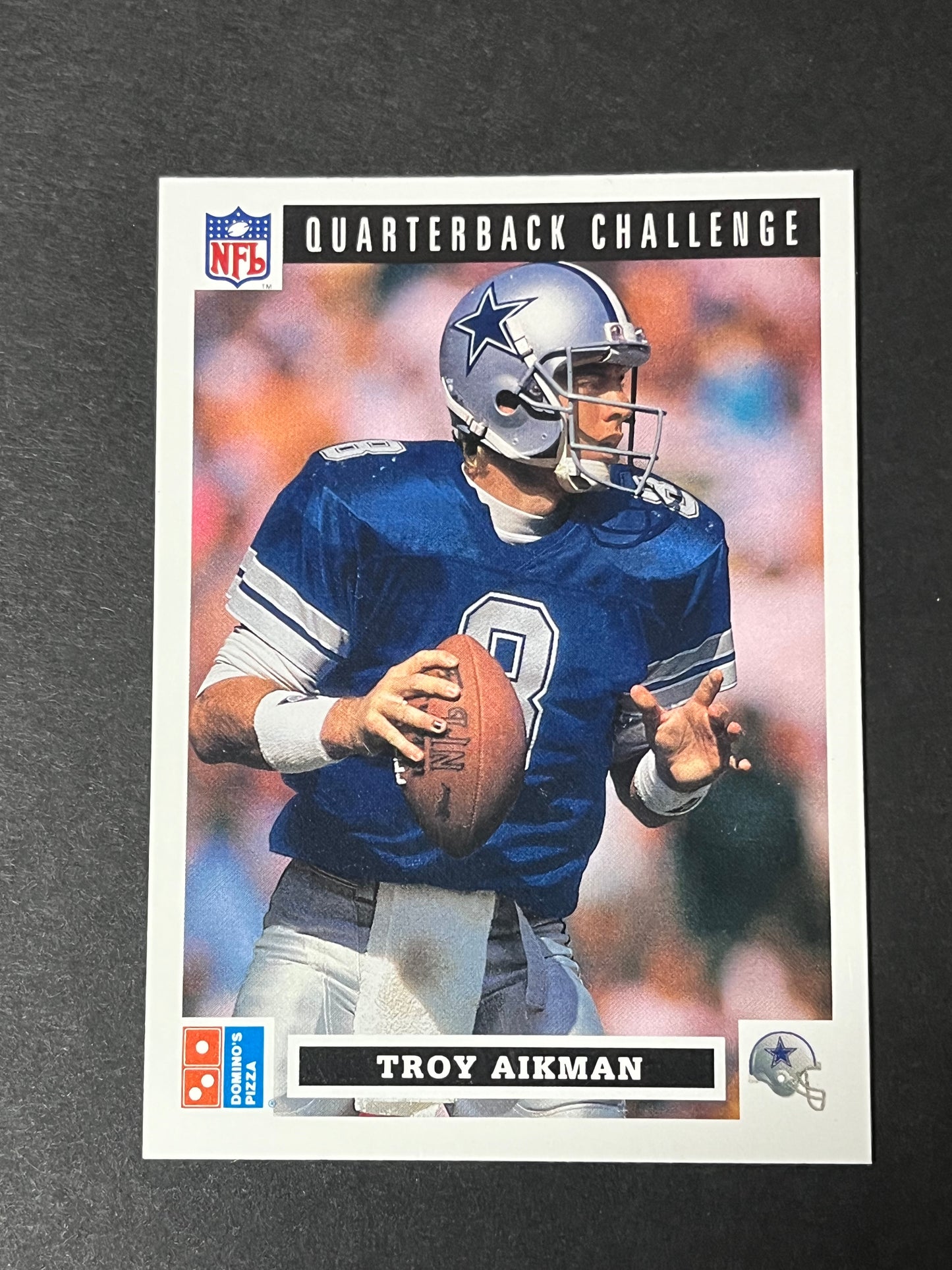 1993, 1995, 1999, 2000 Troy Aikman 4 card lot Dominos, Score, Pinnacle, Select