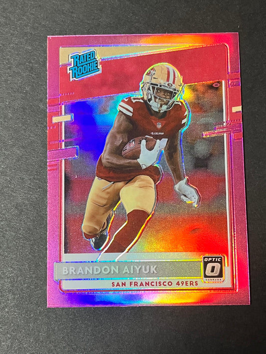 2020 Donruss Optic Brandon Aiyuk 49ers Pink Prizm Rated Rookie RC Niners #169