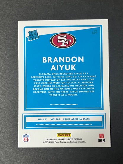 (3) 2020 Panini Donruss Optic Rated Rookie Brandon Aiyuk 2#169 - 49ers