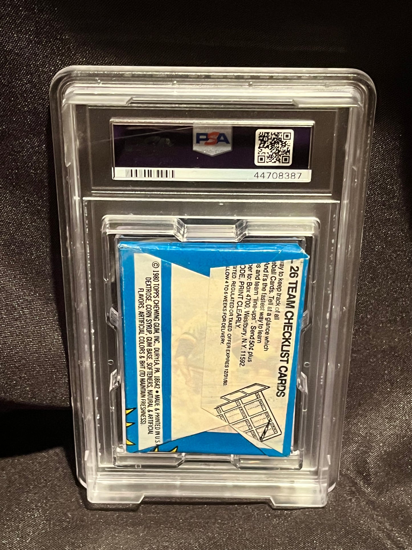 1980 Topps Baseball Graded Wax Pack with Eddie Murray on Back - PSA 7!