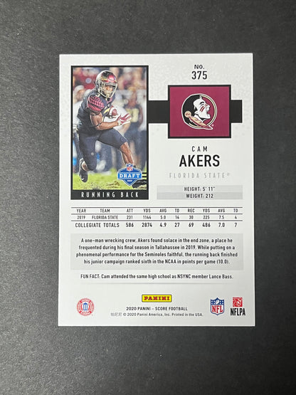 (4) Card Lot - 2020 Mosaic, Select, Prizm Die Cut, Score - Cam Akers RC