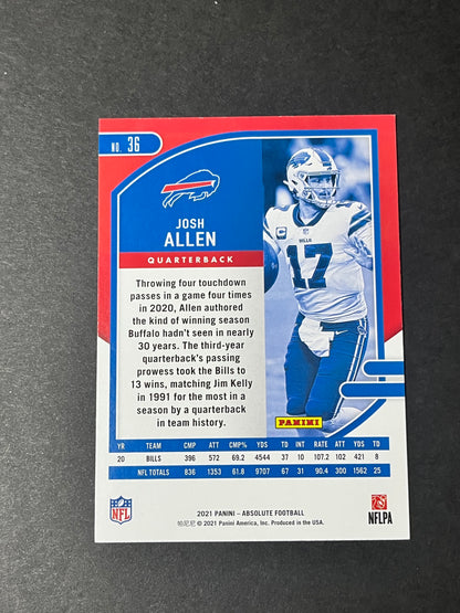 2021 Panini Absolute Josh Allen #36