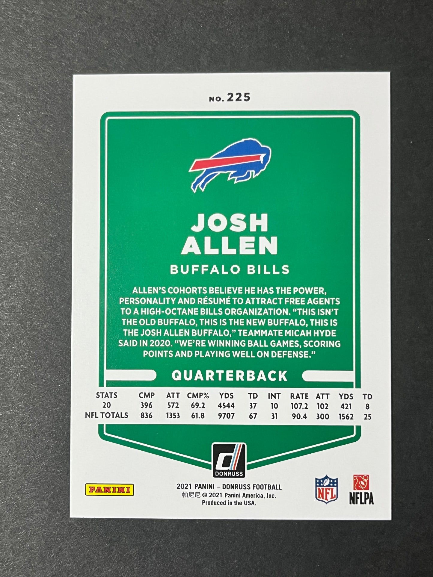 2021 Donruss Josh Allen - Mask / No helmet variation #225