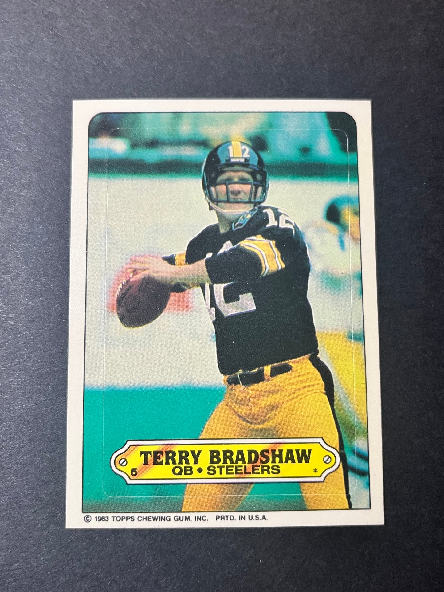 1983 Topps Football Sticker Terry Bradshaw