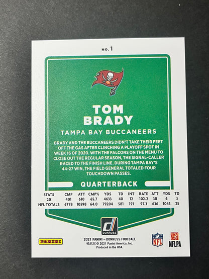 2021 Donruss Football Tom Brady PRESS PROOF GOLD #1