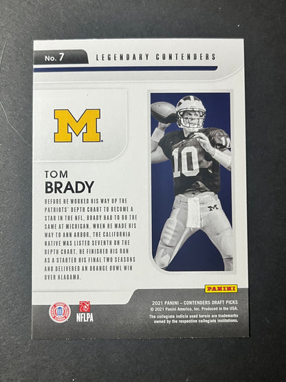 2021 Panini Contenders Draft Picks Football Legendary Contenders Tom Brady #7