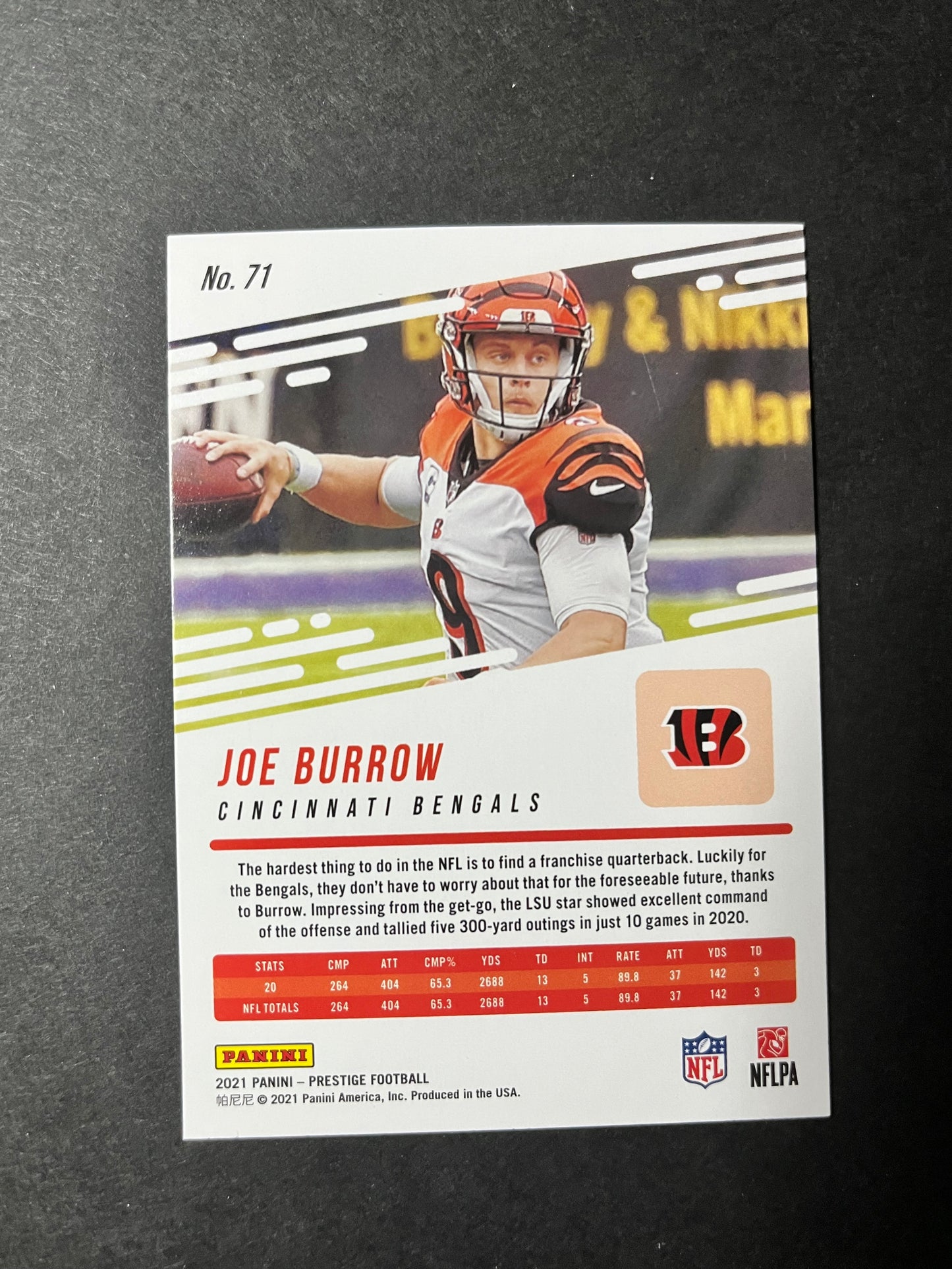 2021 Prestige Joe Burrow #71