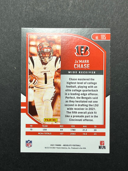 2021 Panini Absolute Ja'Marr Chase #105 RC