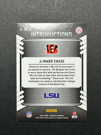 2021 Panini Absolute Introductions Ja'Marr Chase #INT-5